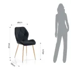 Scaun de Sufragerie din Tesatura si Metal Auriu 4 Piese - Smeralda Viadurini