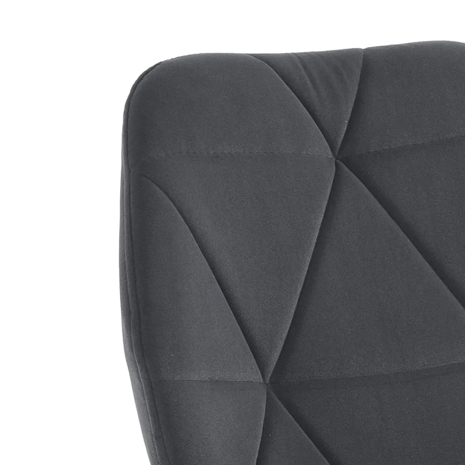 Scaun de Sufragerie din Tesatura si Metal Auriu 4 Piese - Smeralda Viadurini