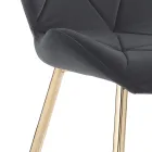 Scaun de Sufragerie din Tesatura si Metal Auriu 4 Piese - Smeralda Viadurini