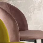 Scaun de sufragerie din catifea cu picioare din metal negru, 4 bucăți - Hanna Viadurini