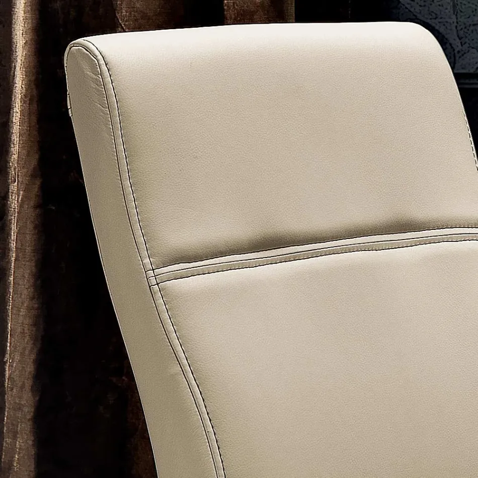 Scaun de sufragerie modern din piele ecologica fabricat in Italia, Luigina Viadurini