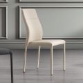 Scaun modern în piele ecologică pentru sufragerie fabricat în Italia, Luigina
