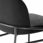 Scaun de sufragerie modern din țesătură și fier negru, 2 bucăți - Marica Viadurini