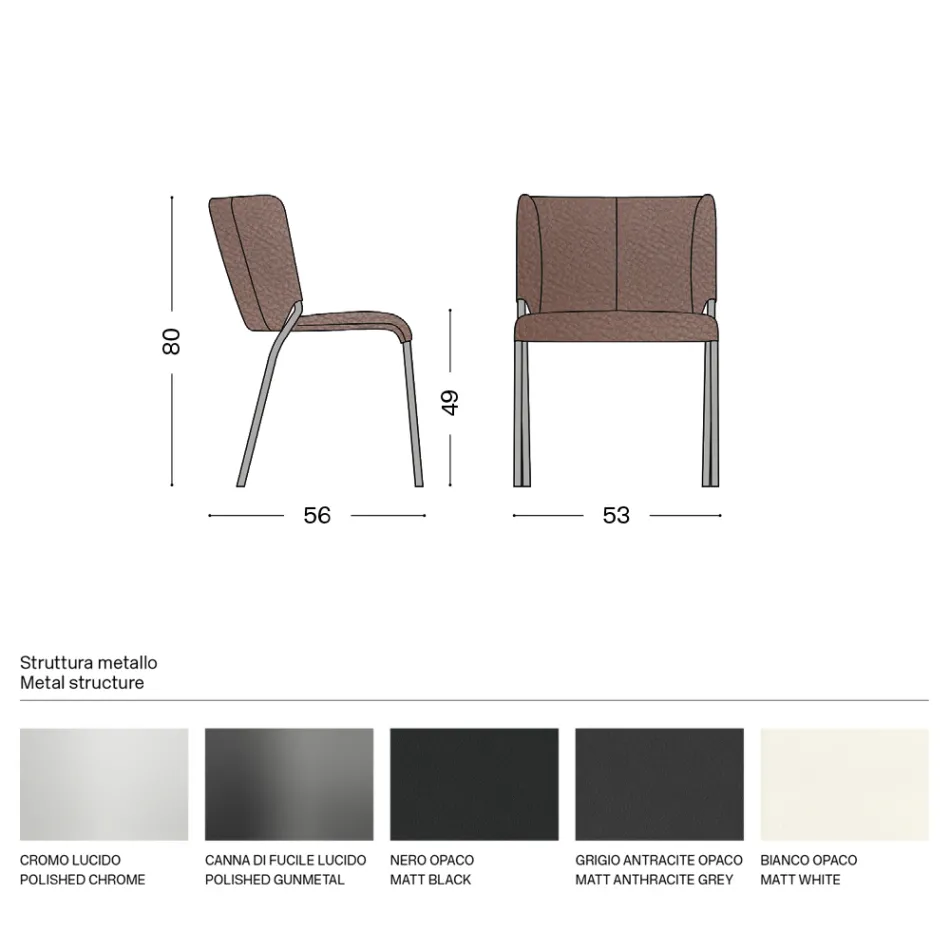 Scaun de Sufragerie Imbracat in Ecopiele Made in Italy - Giulia Viadurini