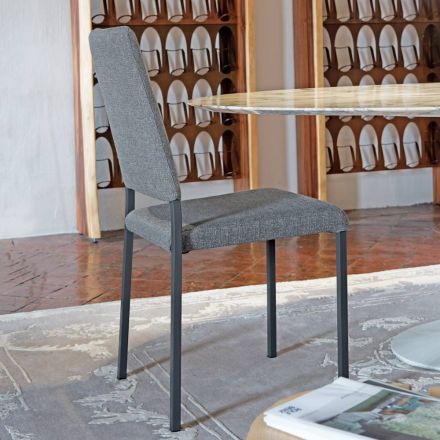 Scaun de sufragerie cu husa detasabila tapitat cu material Made in Italy - Toyko Viadurini