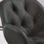 Scaun de Sufragerie din Ecopiele Structura Metalica 2 Piese - Delpiero Viadurini