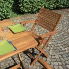 Scaun de exterior pliabil din Lemn de Salcam cu Cotiere Optionale - Fontana Viadurini