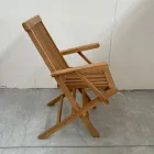 Scaun pliabil de exterior din tec cu cotiere – Yggdrasil Viadurini