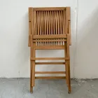 Scaun pliabil de exterior din tec cu cotiere – Yggdrasil Viadurini