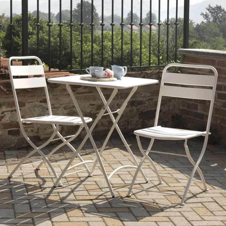 Scaun de grădină pliabil fabricat în întregime din metal - Ribbon Viadurini