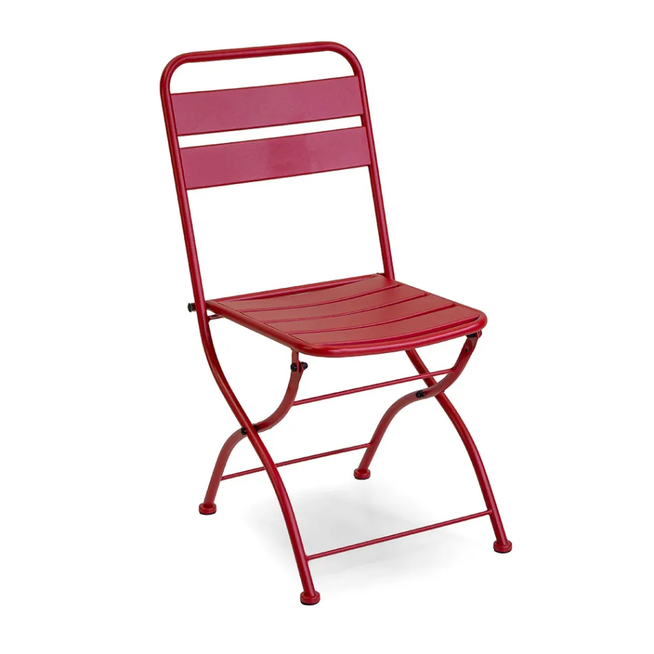 Scaun de grădină pliabil fabricat în întregime din metal - Ribbon Viadurini