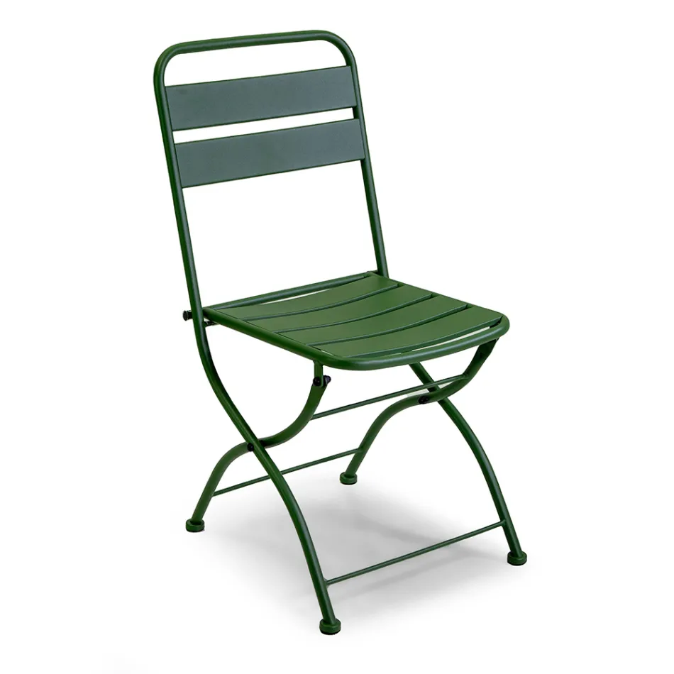 Scaun de grădină pliabil fabricat în întregime din metal - Ribbon Viadurini