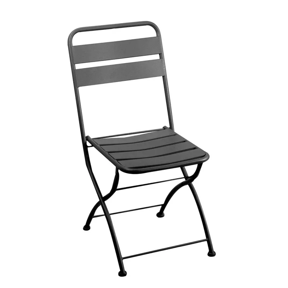 Scaun de grădină pliabil fabricat în întregime din metal - Ribbon Viadurini