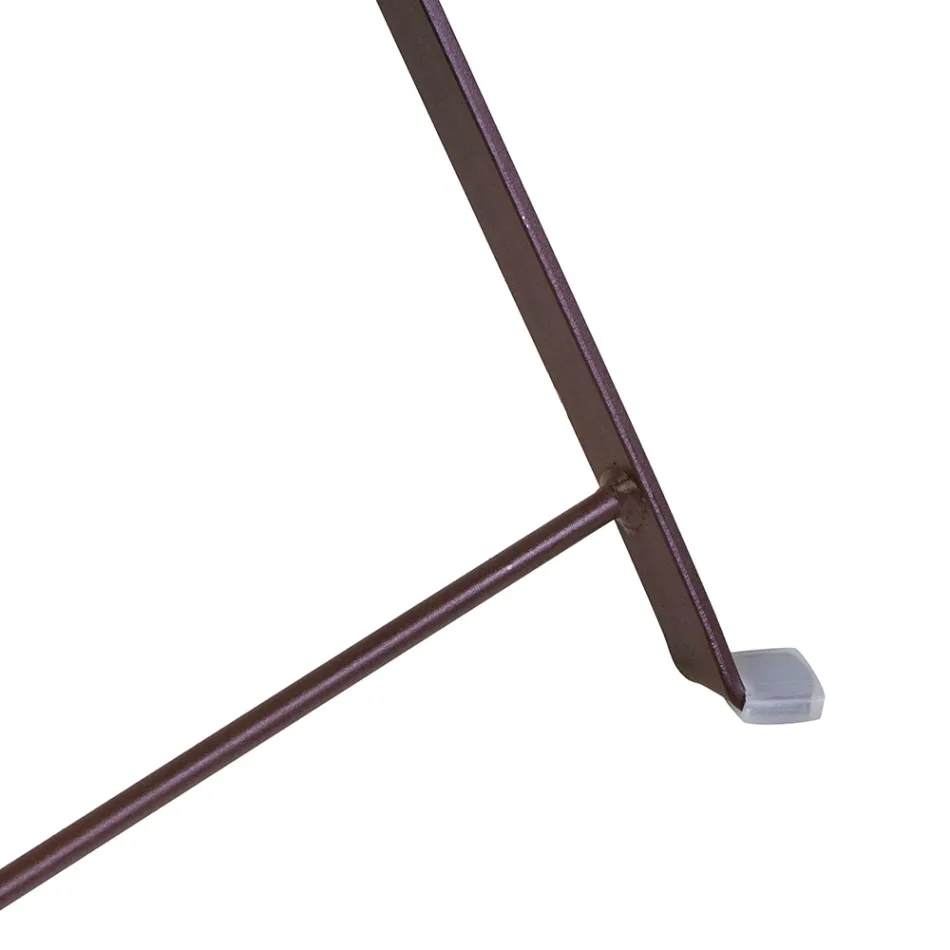 Scaun metalic pliabil cu scaun și spătar din lemn de salcâm - Estate Viadurini