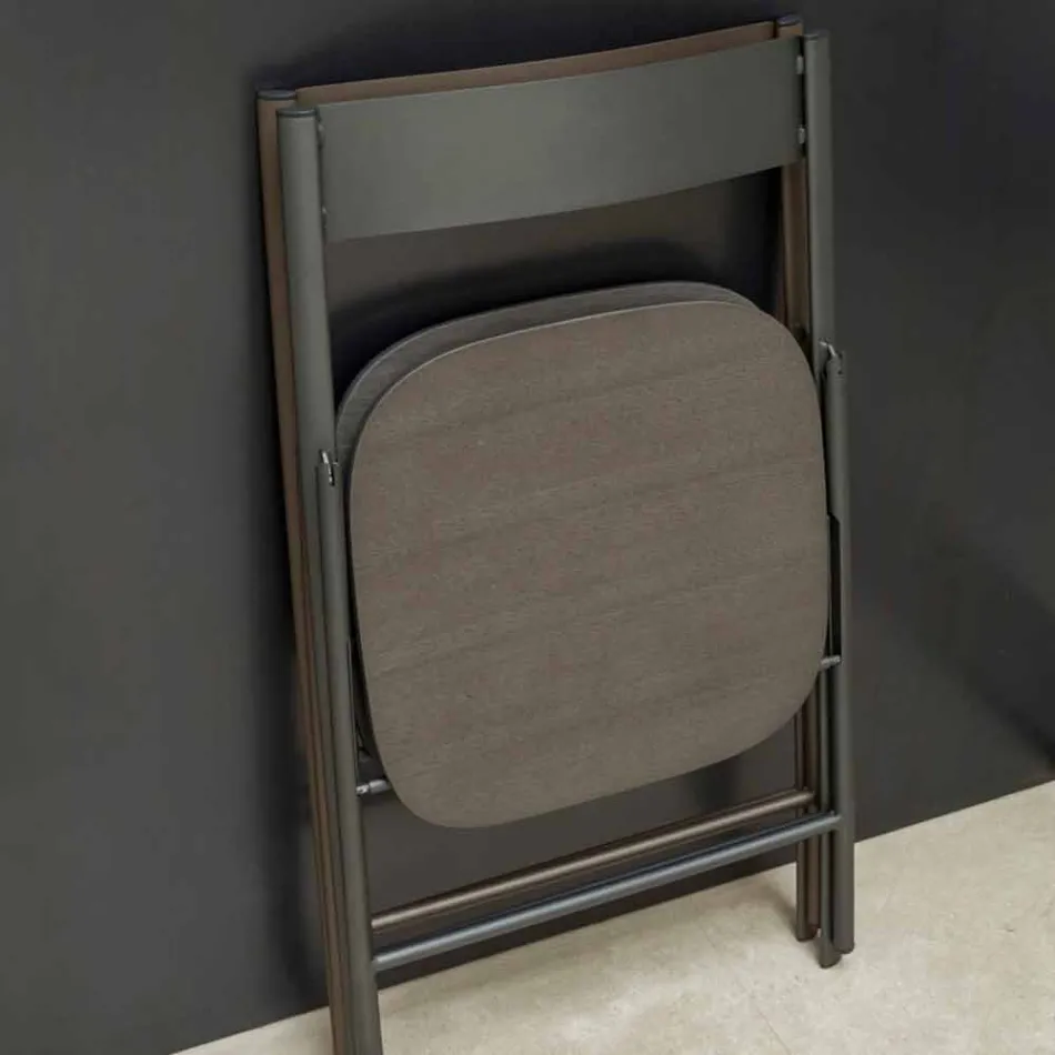 Scaun pliabil din metal și lemn de stejar 2 bucăți Made in Italy - Roberta Viadurini