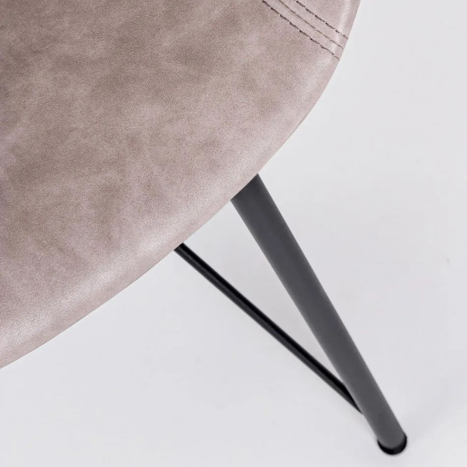 Scaun Fotoliu din Otel Alb sau Negru si Piele Eco Vintage - Gongo Viadurini