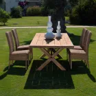 Scaun de masă în aer liber, din țesătură și țesătură sintetică din rattan, 2 bucăți - Yves Viadurini