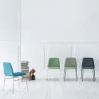 Scaun din Tesatura Fina cu Baza Metalica Made in Italy, 2 Bucati - Molde Viadurini