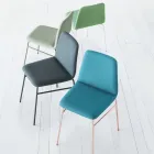 Scaun din Tesatura Fina cu Baza Metalica Made in Italy, 2 Bucati - Molde Viadurini