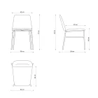 Scaun din Tesatura Fina cu Baza Metalica Made in Italy, 2 Bucati - Molde Viadurini