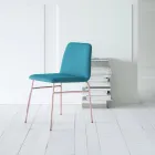 Scaun din Tesatura Fina cu Baza Metalica Made in Italy, 2 Bucati - Molde Viadurini