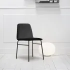 Scaun din Tesatura Fina cu Baza Metalica Made in Italy, 2 Bucati - Molde Viadurini