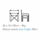 Scaun director pliabil în pânză Made in Italy, 2 bucăți - Susy Viadurini