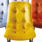 Scaun de sufragerie tapițat din catifea, rezistent la pete, 4 bucăți - Kylie Viadurini