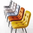 Scaun de sufragerie tapițat din catifea, rezistent la pete, 4 bucăți - Kylie Viadurini