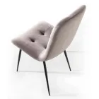 Scaun de sufragerie tapițat din catifea, rezistent la pete, 4 bucăți - Kylie Viadurini