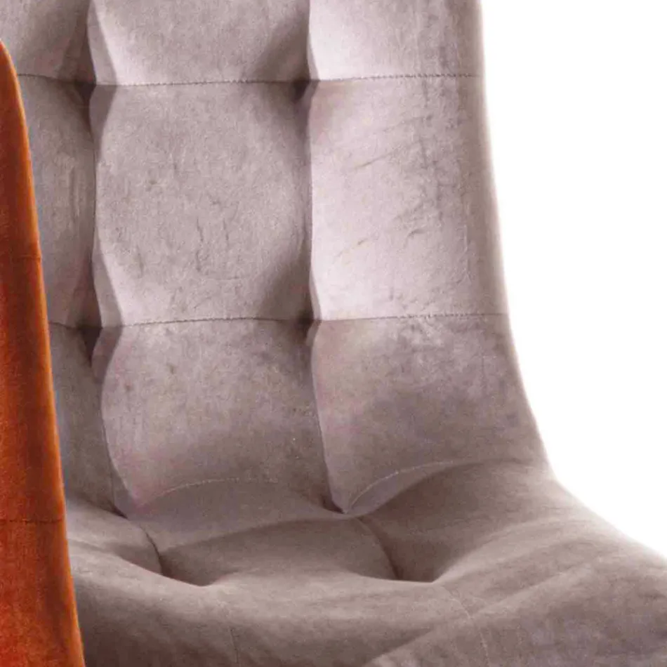 Scaun de sufragerie tapițat din catifea, rezistent la pete, 4 bucăți - Kylie Viadurini