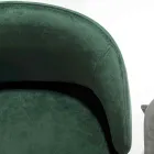 Scaun tapițat din catifea cu bază din metal vopsit negru, 2 bucăți - Havana Viadurini