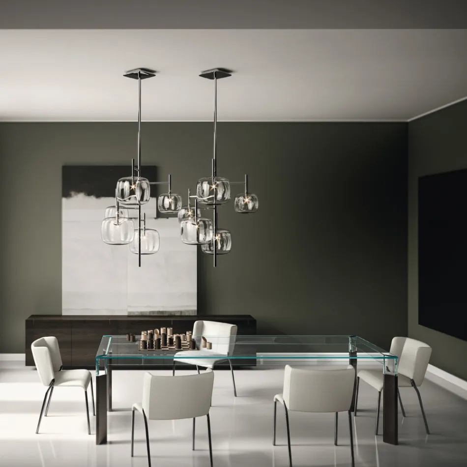 Scaun de Sufragerie cu Scaun Imbracat in Piele Made in Italy - Giulia Viadurini