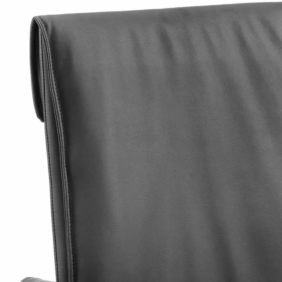 Scaun de mese de design din piele ecologică Bessie XL, fabricat în Italia Viadurini