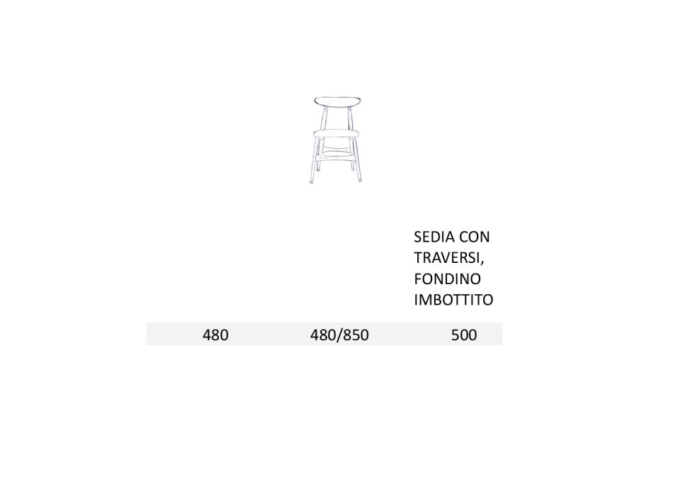 Scaun de sufragerie tapitat din lemn masiv Made in Italy - Salicornia Viadurini