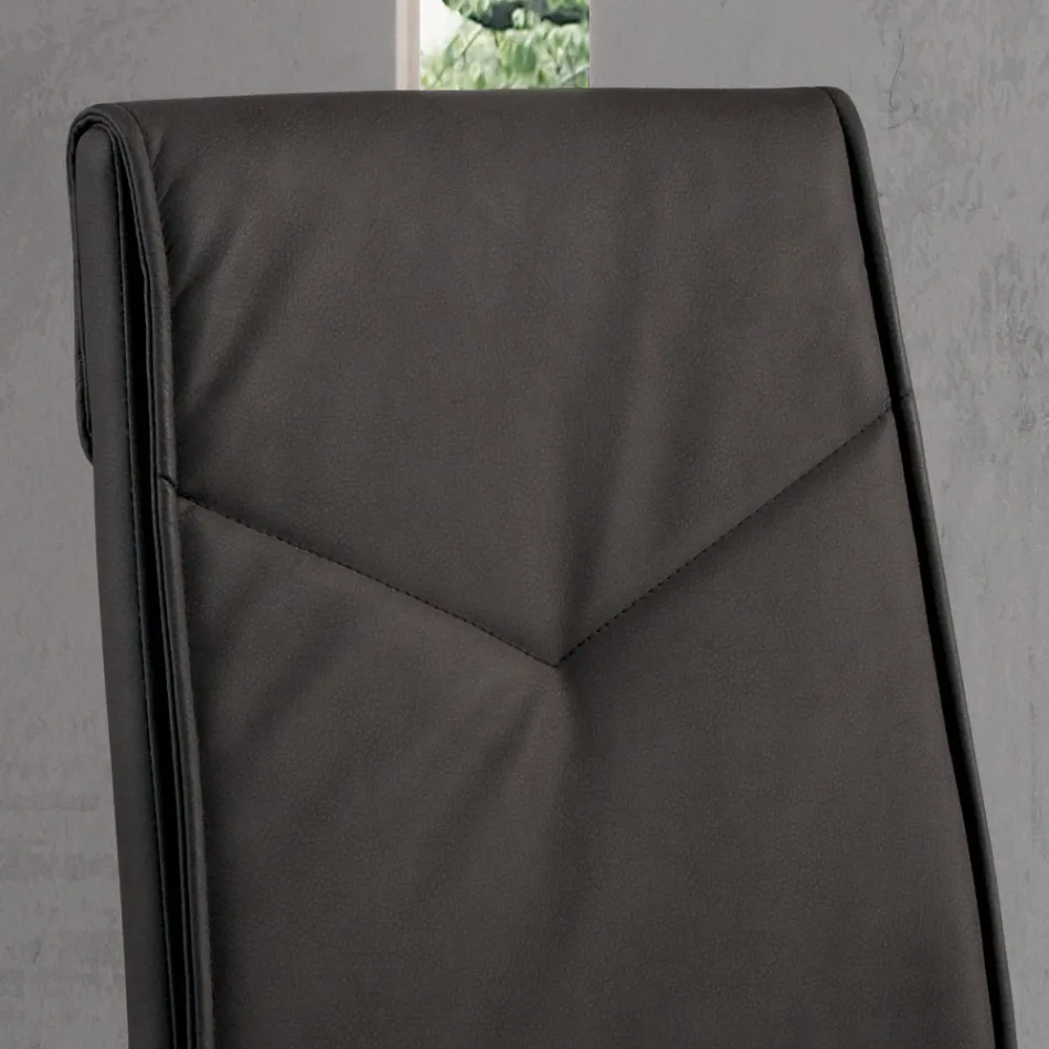 Scaun de sufragerie din piele artificială ciocanată tapițat 2 piese - Robocop Viadurini