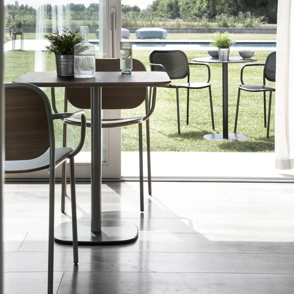 Scaun de Sufragerie din Lemn si Metal Made in Italy 2 Piese - Saffia Viadurini