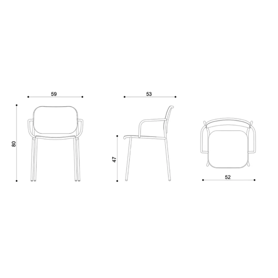 Scaun de Sufragerie din Lemn si Metal Made in Italy 2 Piese - Saffia Viadurini