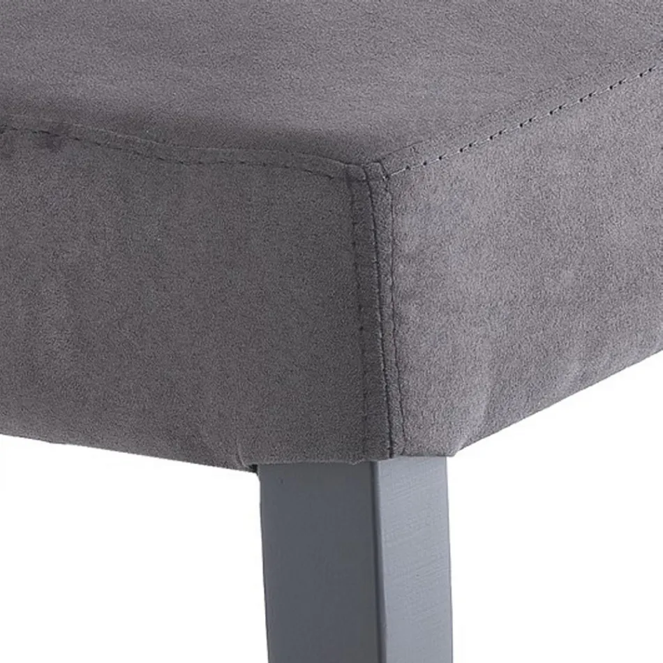 Scaun de Sufragerie din Microfibra si Lemn Made in Italy 2 Piese - Simonella Viadurini