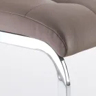 Scaun de Sufragerie din Piele Sintetica si Metal Cromat 4 Piese - Molise Viadurini