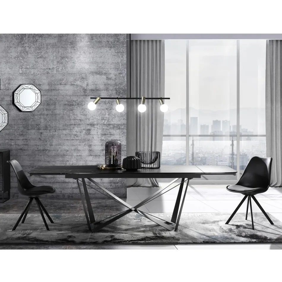 Scaun de Sufragerie din Piele Sintetica si Polipropilena 4 Piese - Shakira Viadurini