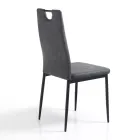 Scaun de Sufragerie din Piele Sintetica Invechita 4 Piese - Cassandra Viadurini