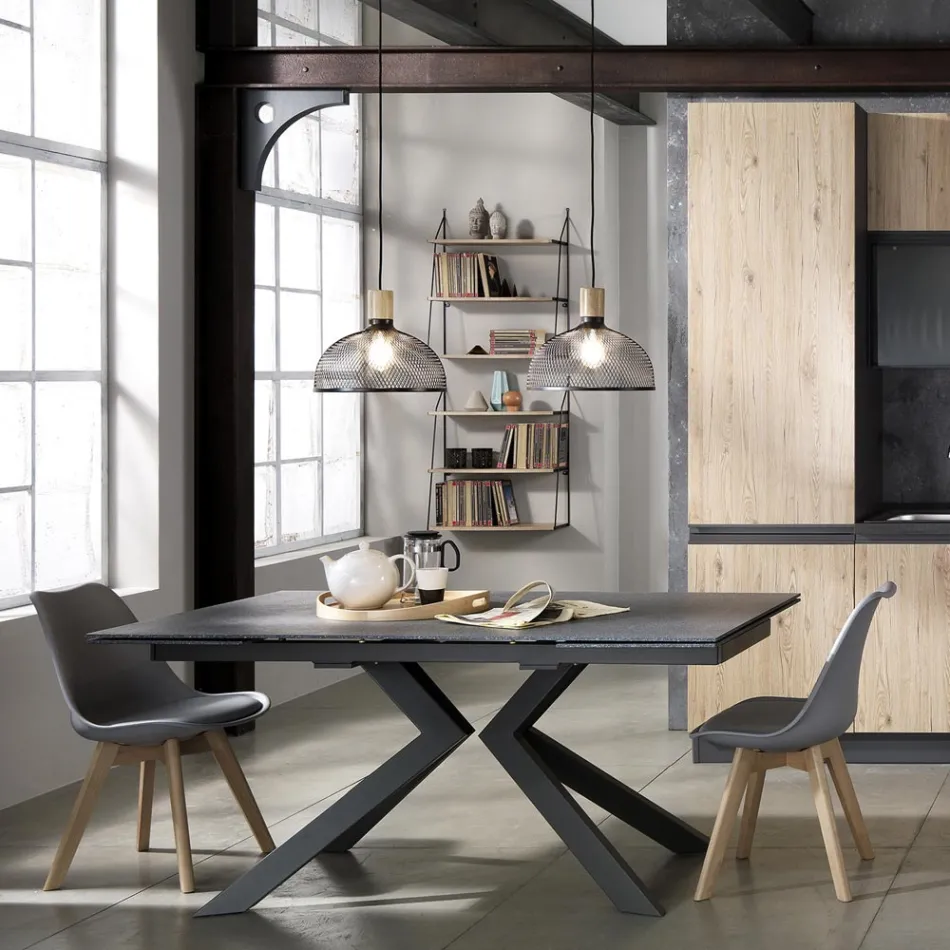 Scaun de Sufragerie din Polipropilena si Piele Sintetica 4 Piese - Chira Viadurini