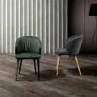 Scaun de sufragerie din stofa cu design modern elegant - Reginaldo Viadurini