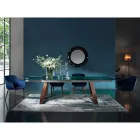 Scaun de Sufragerie din Tesatura si Lemn Made in Italy 4 Bucati - Bardella Viadurini