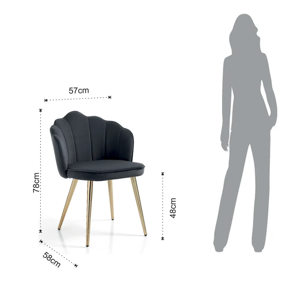 Scaun de Sufragerie din Tesatura si Metal Finisaj Auriu 4 Piese - Rafinat Viadurini