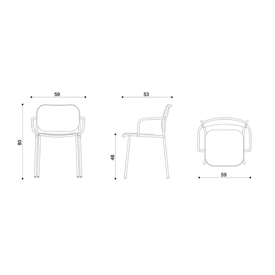 Scaun de Sufragerie din Tesatura si Metal Made in Italy 2 Piese - Sangria Viadurini