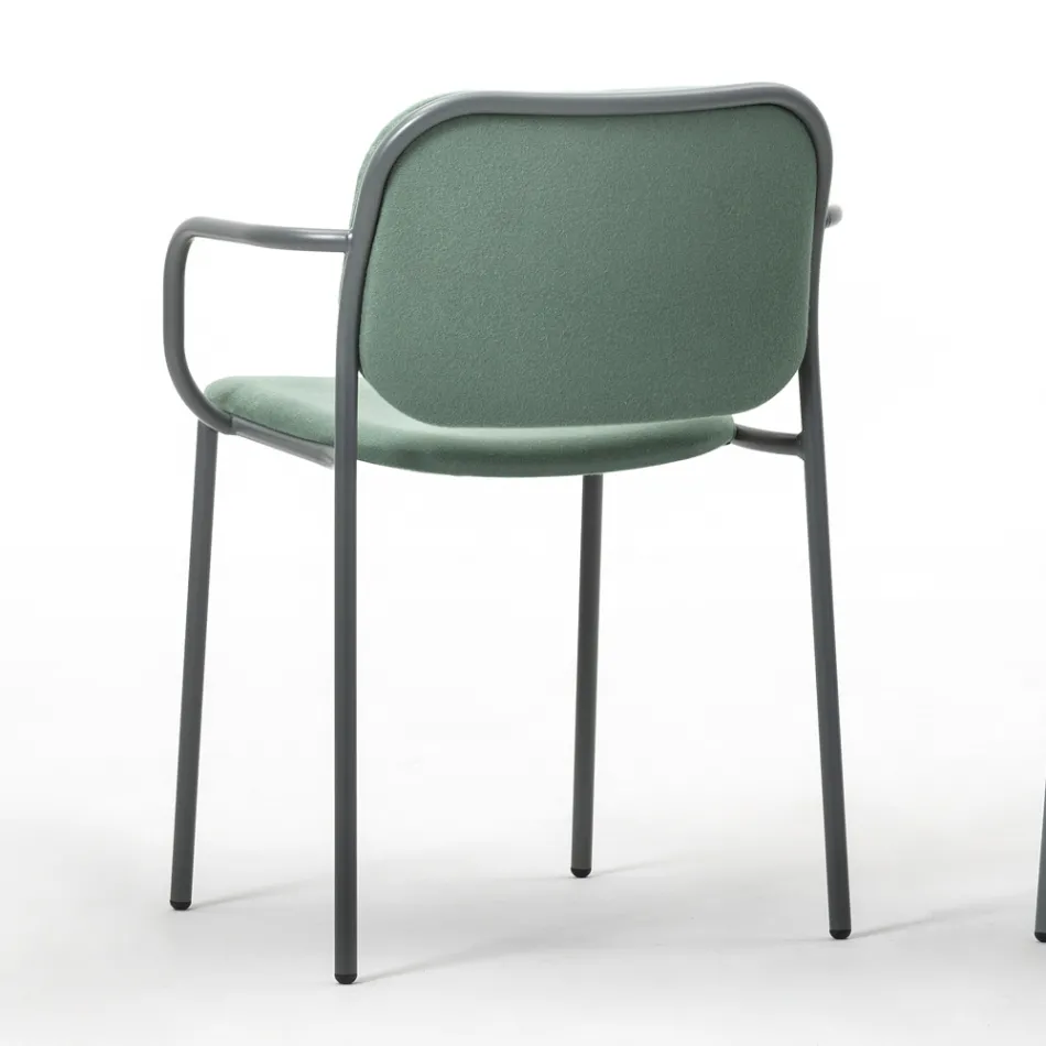 Scaun de Sufragerie din Tesatura si Metal Made in Italy 2 Piese - Sangria Viadurini