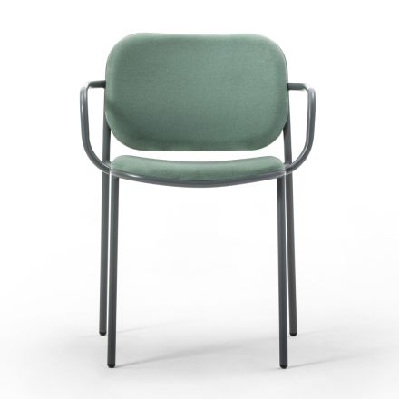 Scaun de Sufragerie din Tesatura si Metal Made in Italy 2 Piese - Sangria Viadurini