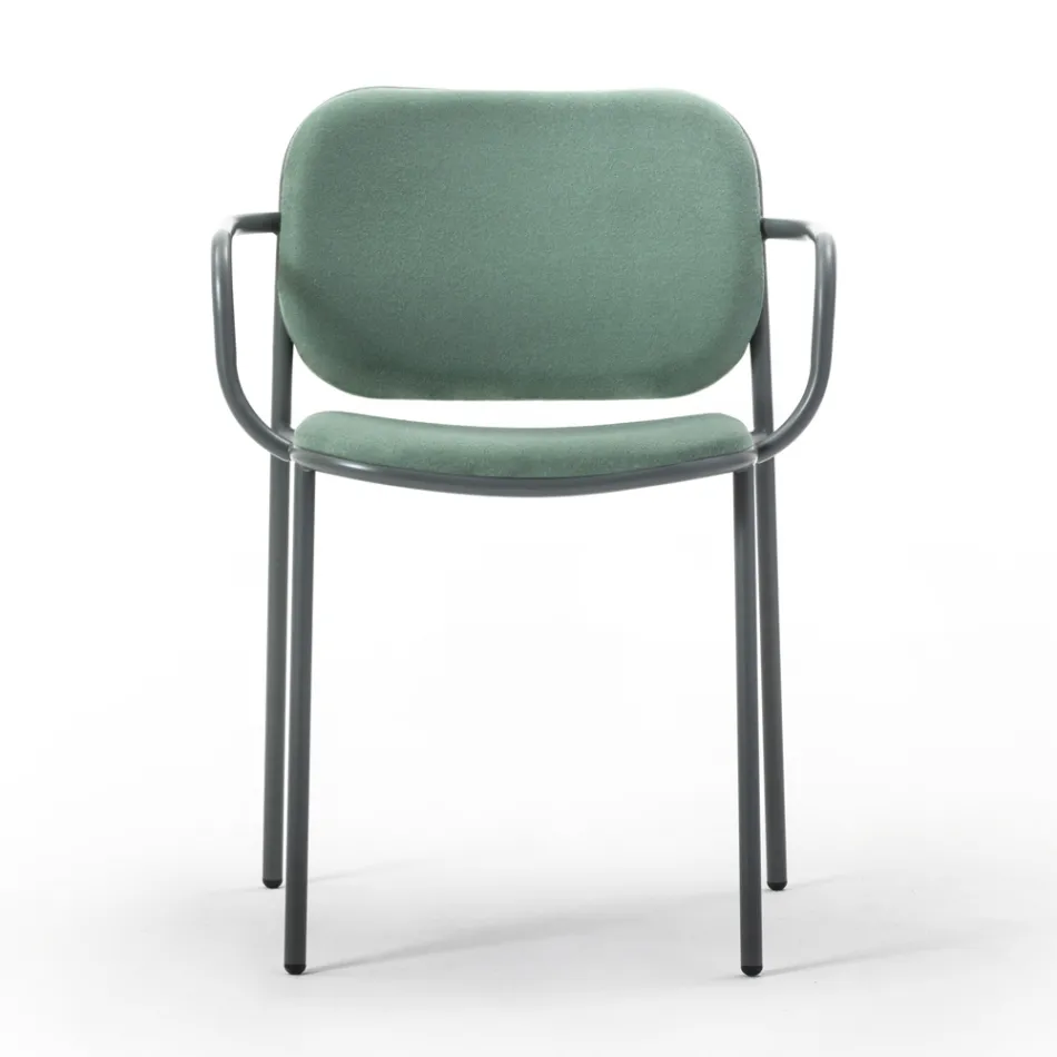 Scaun de Sufragerie din Tesatura si Metal Made in Italy 2 Piese - Sangria Viadurini